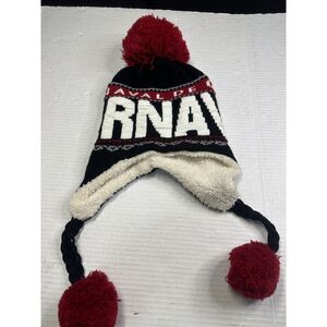 Robins Truth Quebec Beanie Adult One Size Knit Pom Pom Chin Strap‎ Tie New